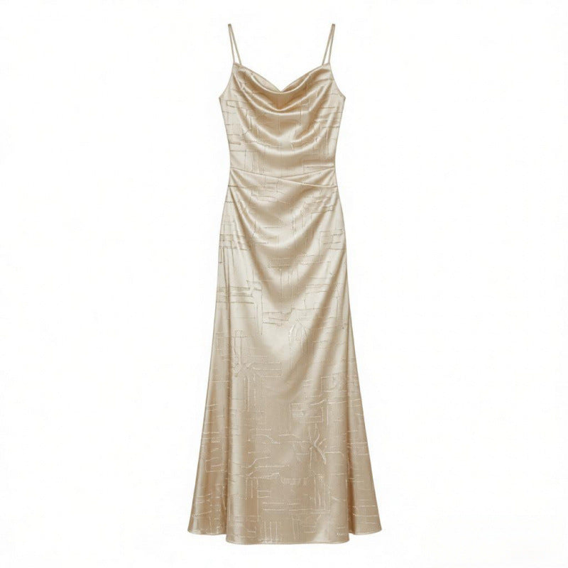 Satin Spaghetti Strap Wedding Guest Dress