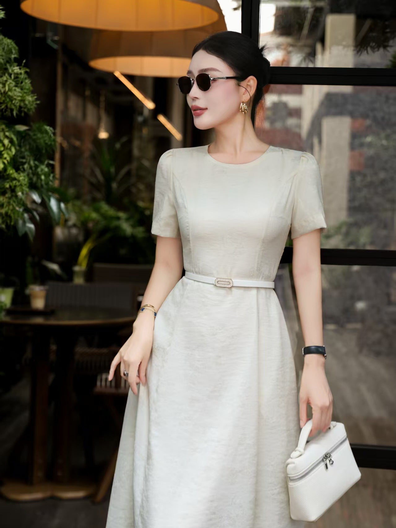 White Satin Graduation Dress