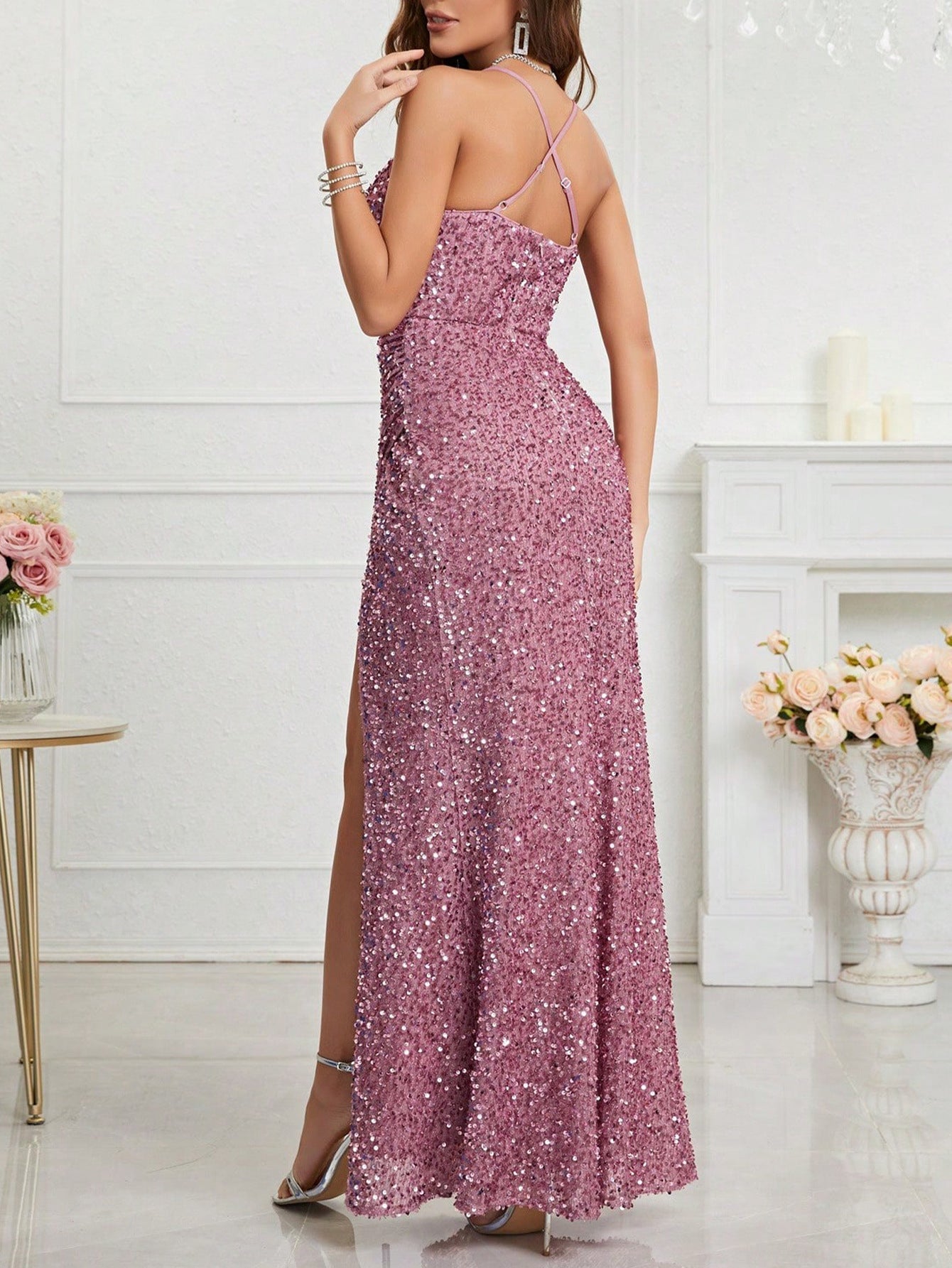 Sequin Ball Gown Wedding Guest Dress
