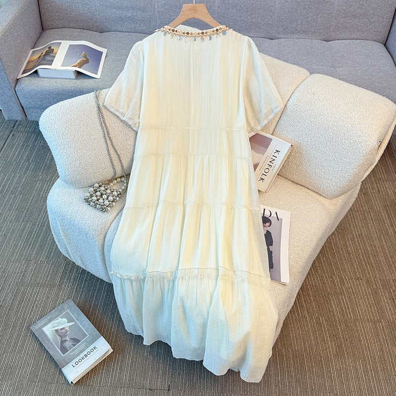 Apricot V-Neck Bodycon Plus Size Formal Dress