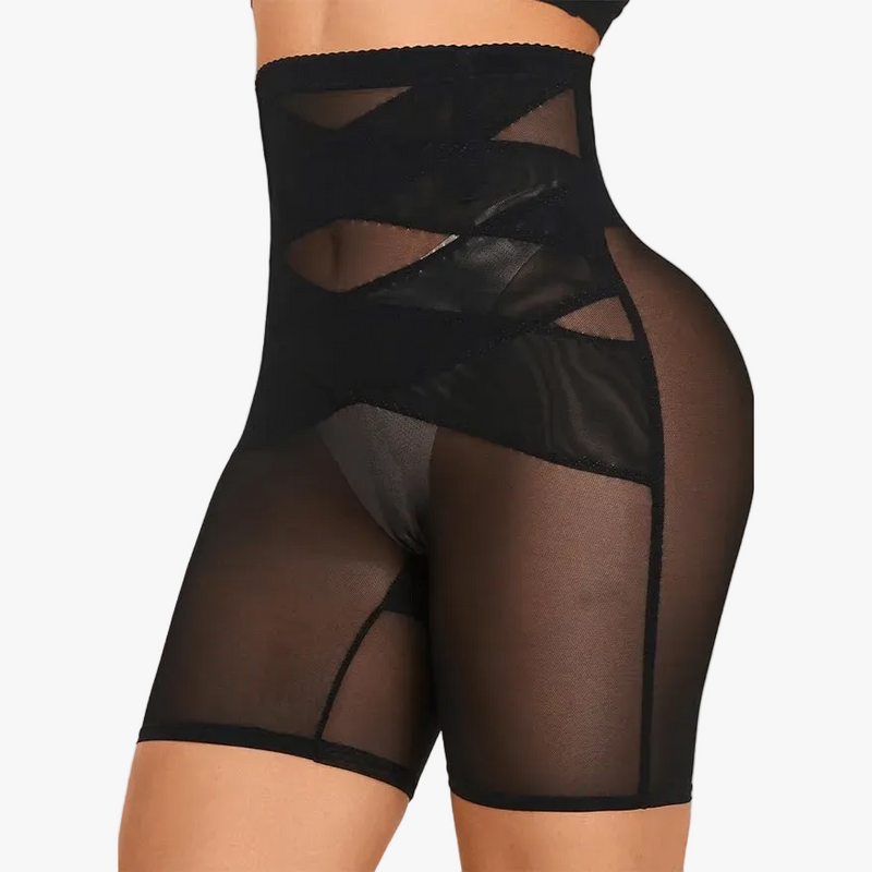 Black Cross Compression Shaping Shorts
