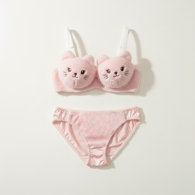 Pink Kitty Lingerie Set