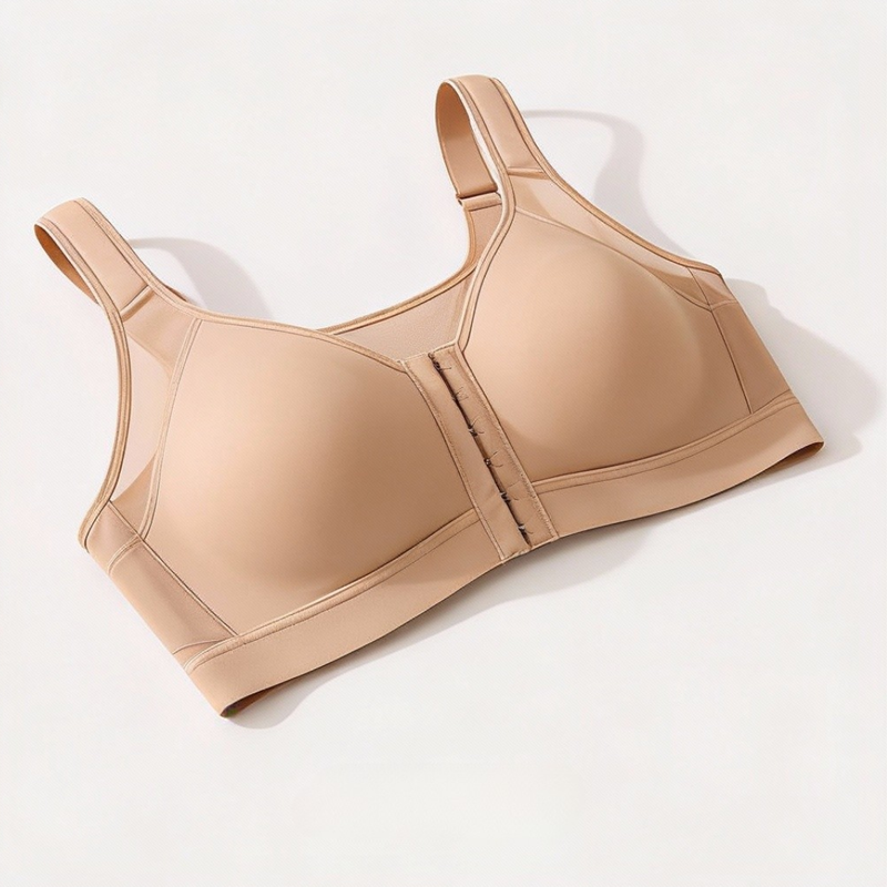 Beige White Bra
