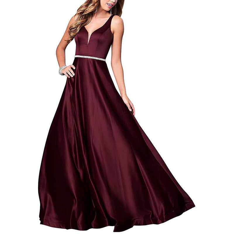 Satin Beaded Bridesmaid Dress