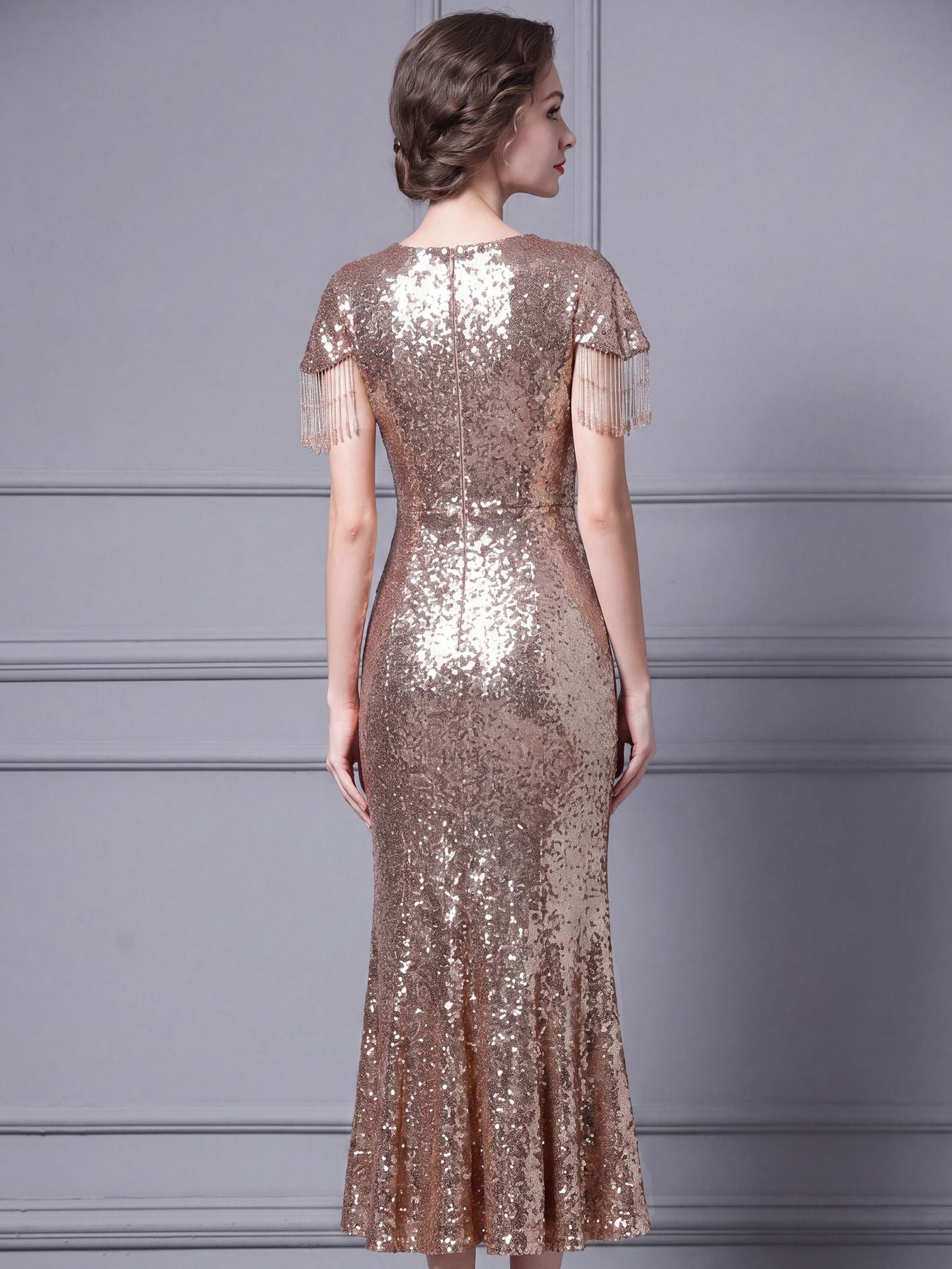 Champagne Long Prom Dress