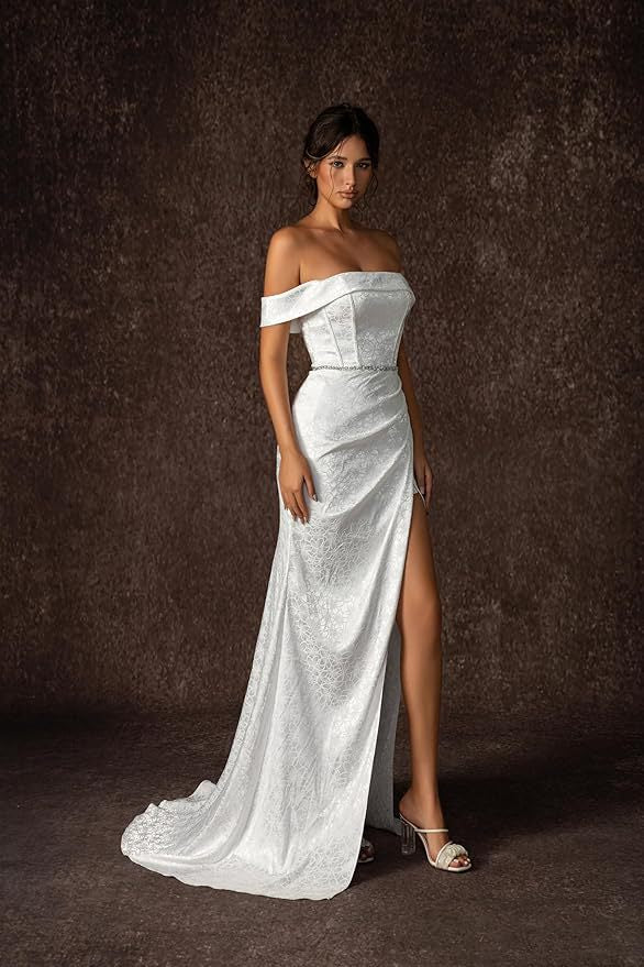 White Satin One-Shoulder Bridesmaid Dress