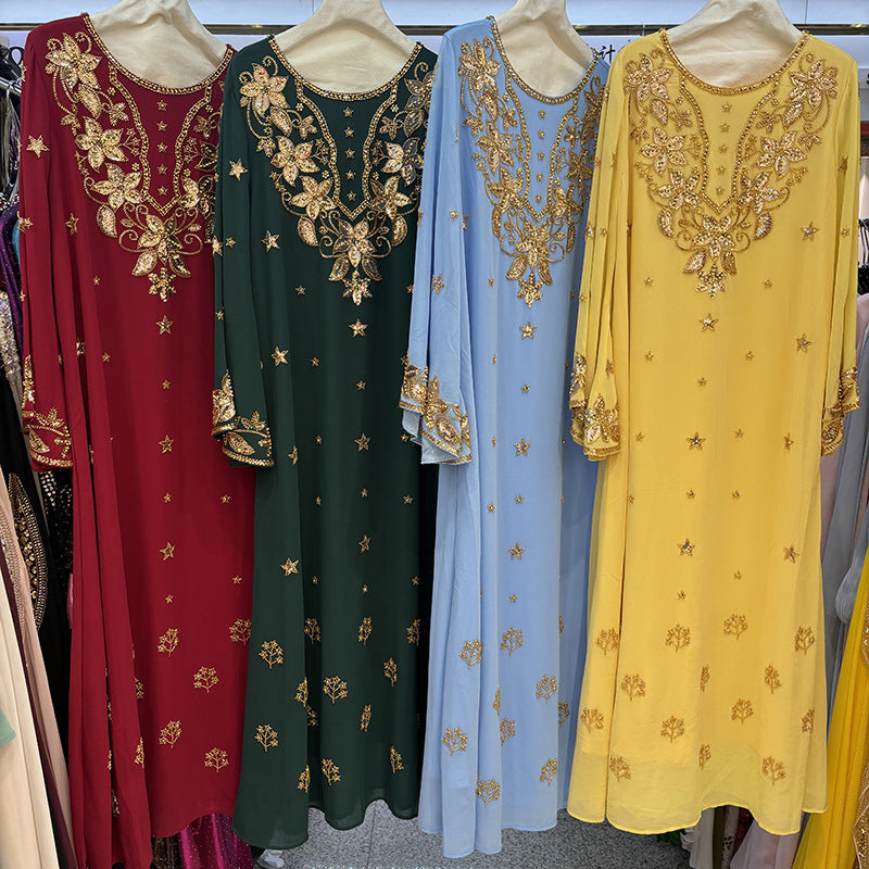 Sequin Embroidered Plus Size Formal Dress