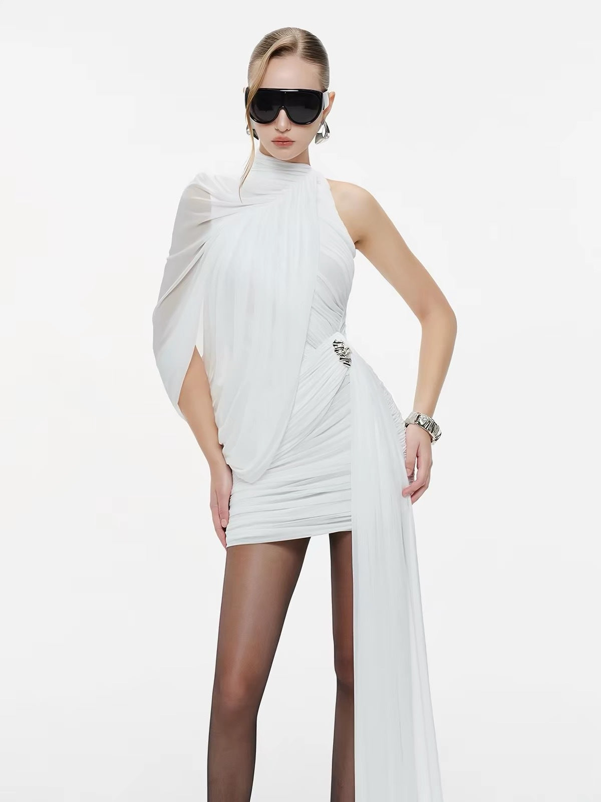 Tulle One-Shoulder Short Homecoming Dress