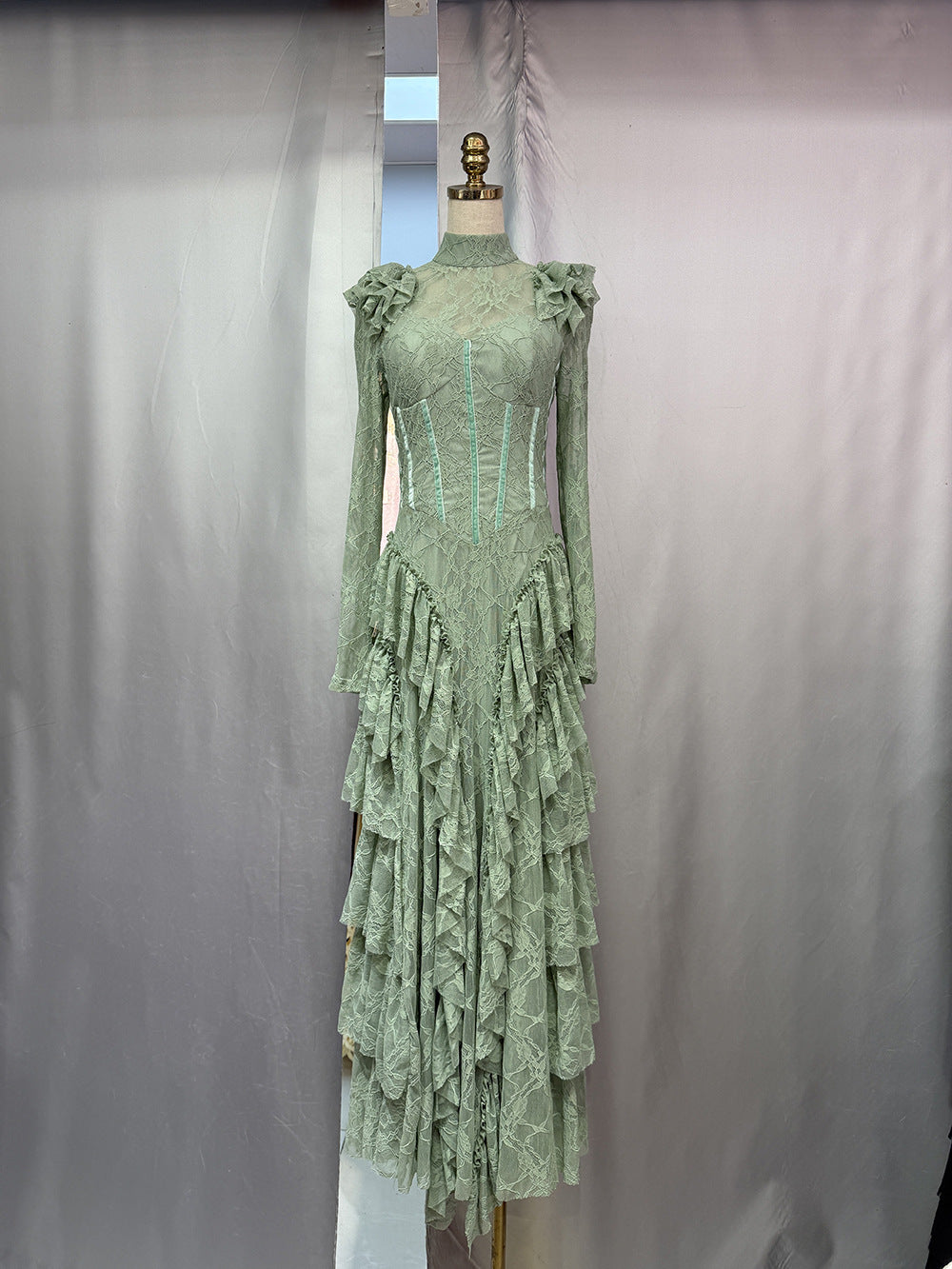 Lace Ball Gown Long Prom Dress
