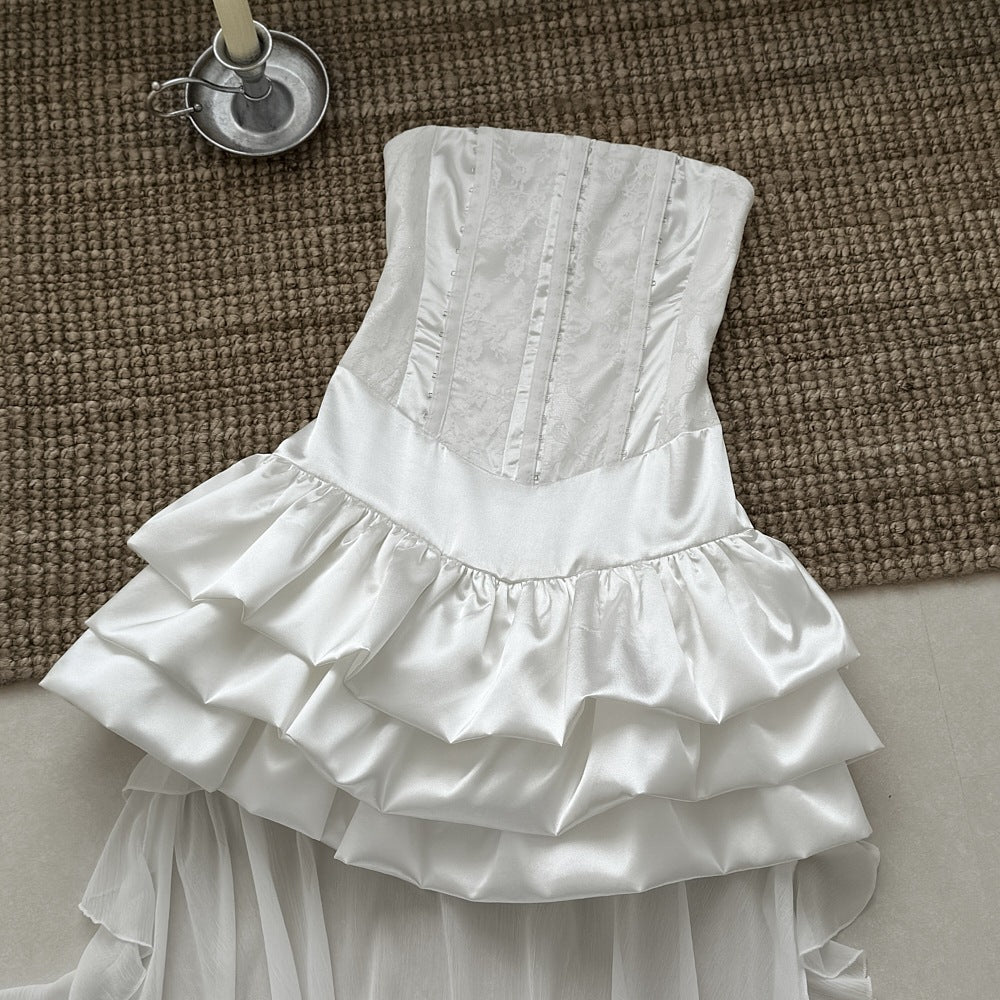 White Strapless Short Homecoming Dress