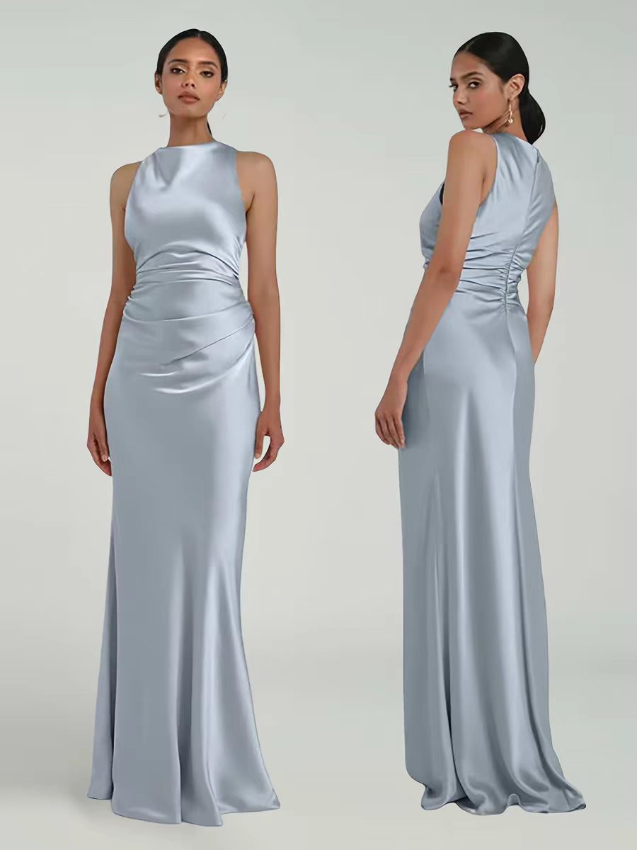 Maxi Satin Bridesmaid Dress