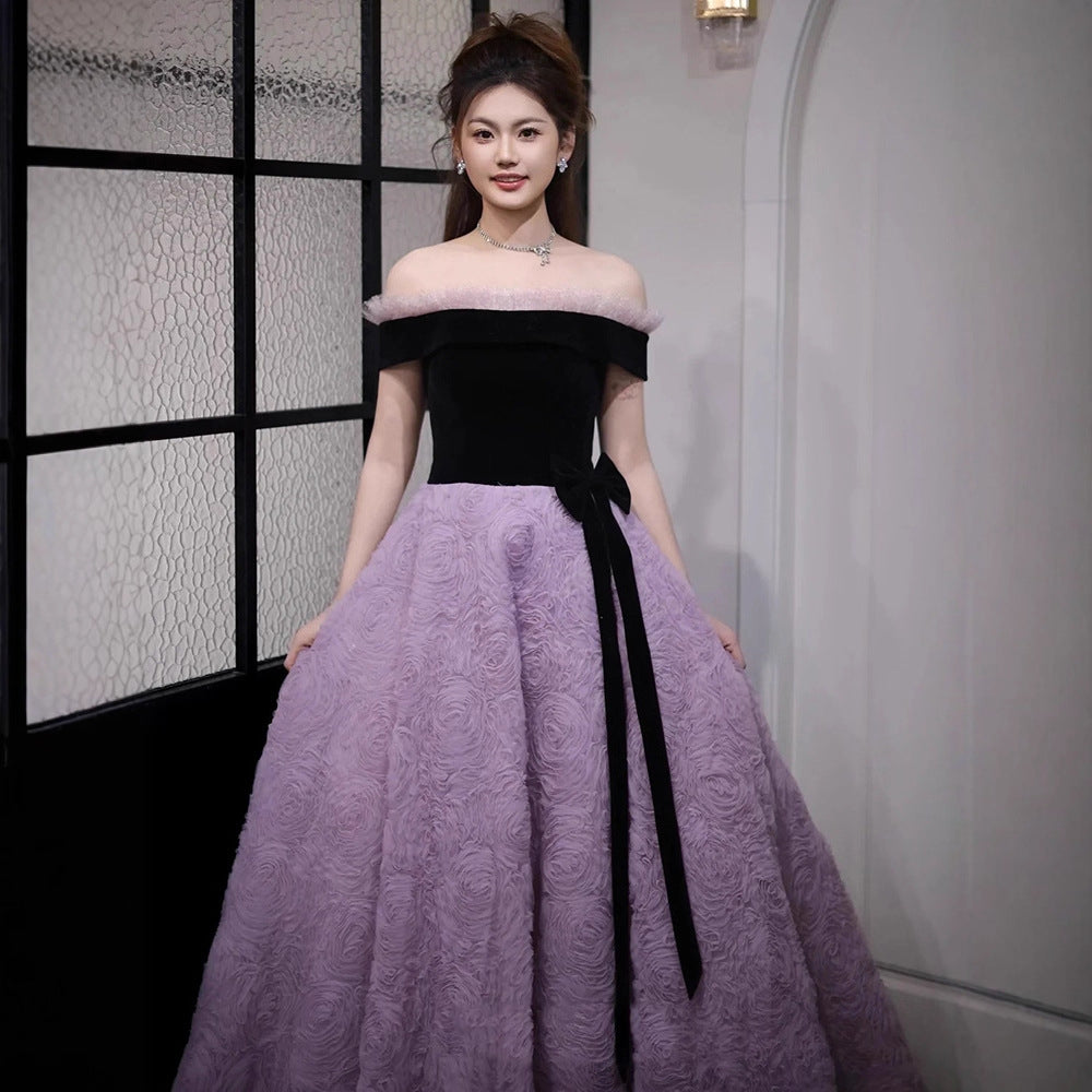 Purple Ball Gown Plus Size Formal Dress