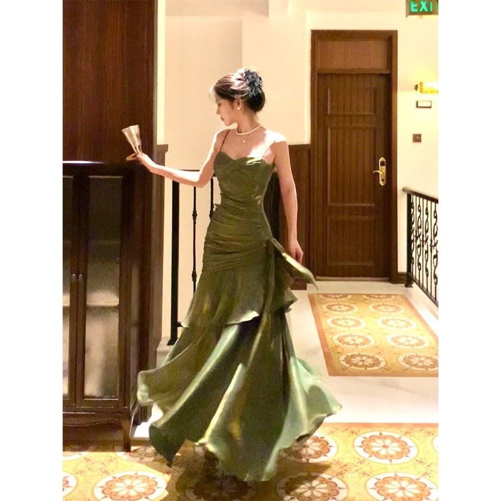 Green Spaghetti Strap Short Homecoming Dress