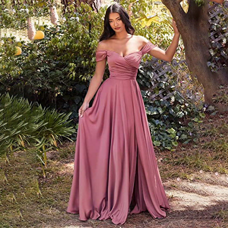 Satin Ruched Bridesmaid Dress
