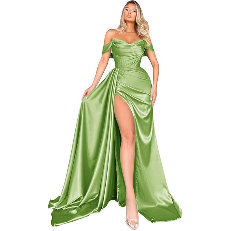 Satin Off-Shoulder Bridesmaid Dress