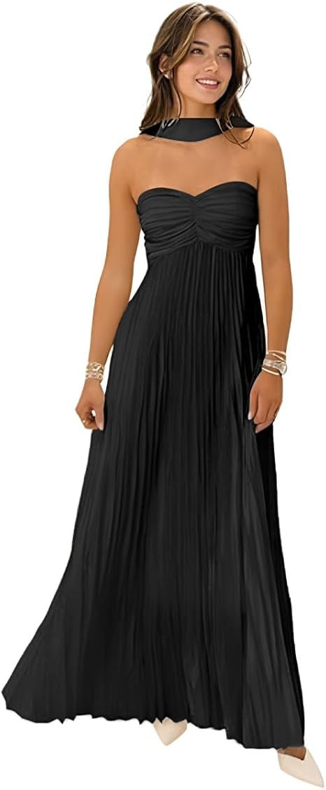 Black Satin Ruched Bridesmaid Dress