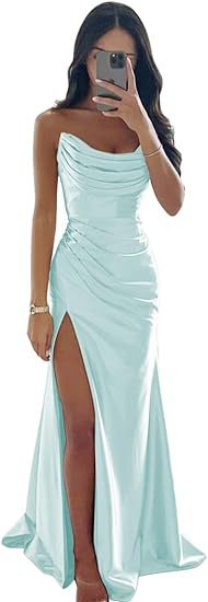 Satin Strapless Bridesmaid Dress