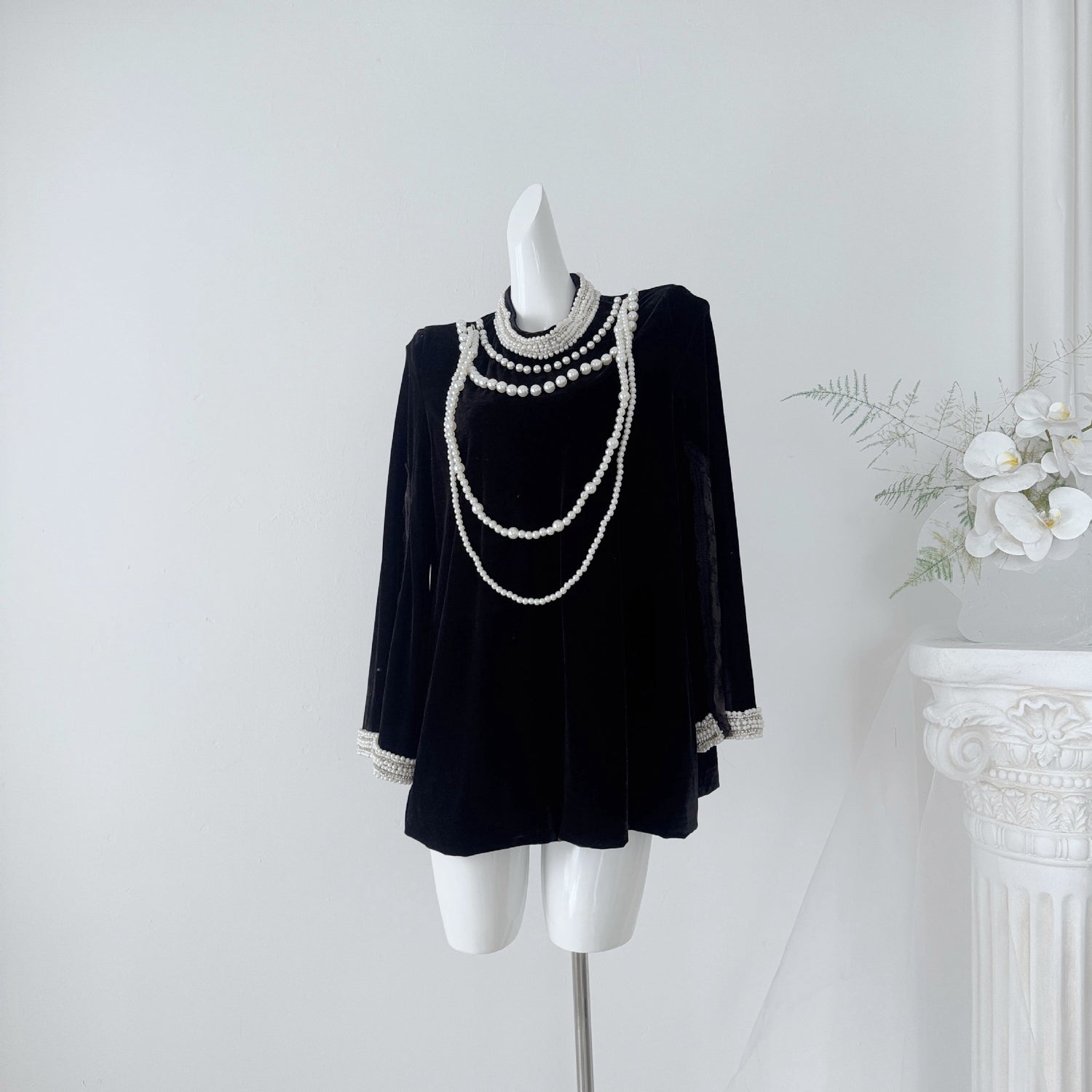 Black Velvet Lace Short Homecoming Dress