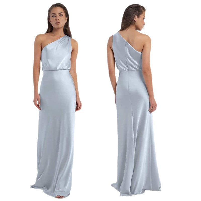 Maxi Satin Bridesmaid Dress