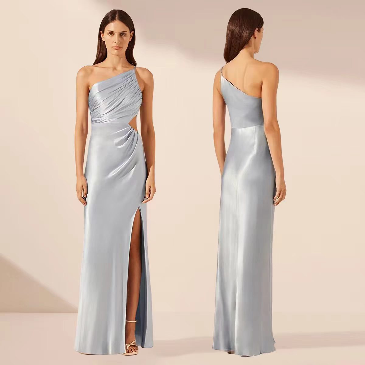 Maxi Satin Bridesmaid Dress