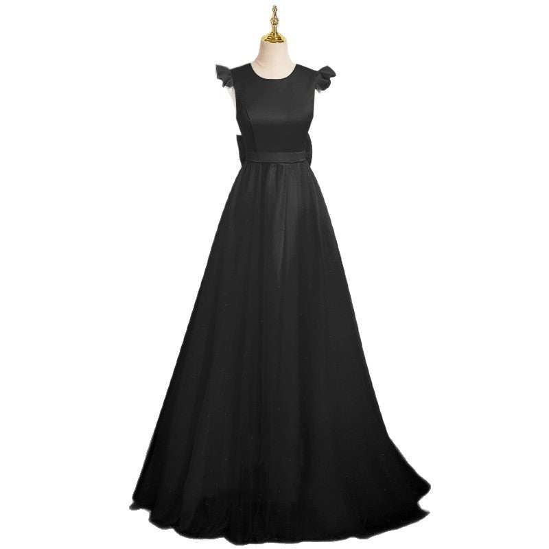 Black Satin Bridesmaid Dress
