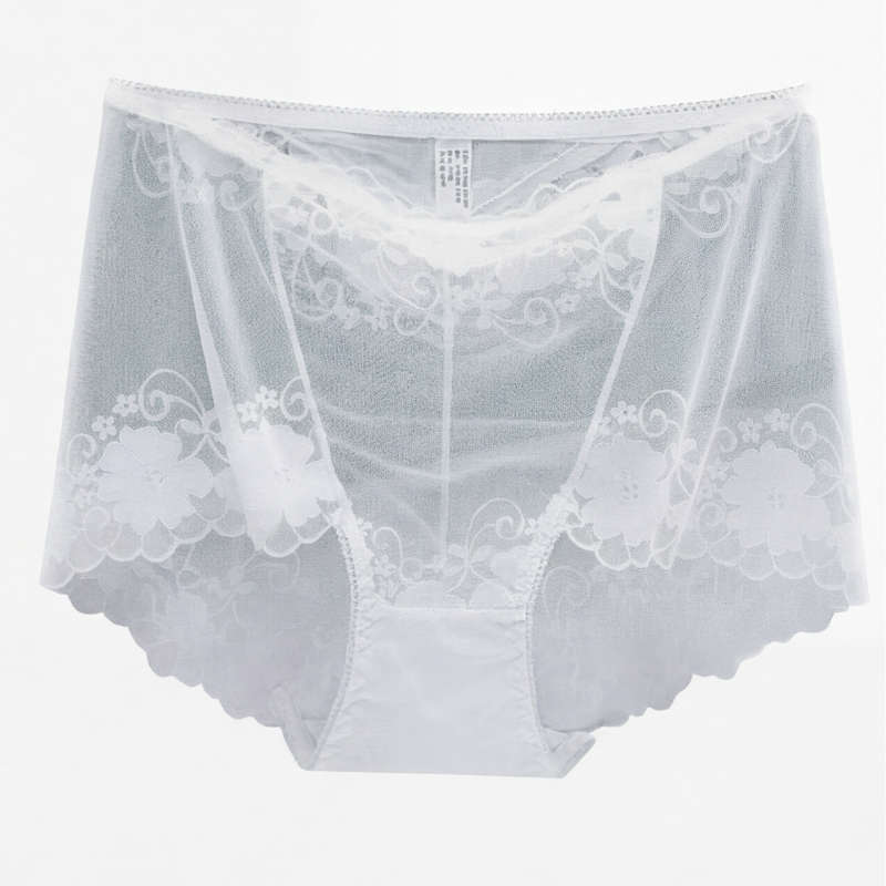 White Lace Floral Underwear