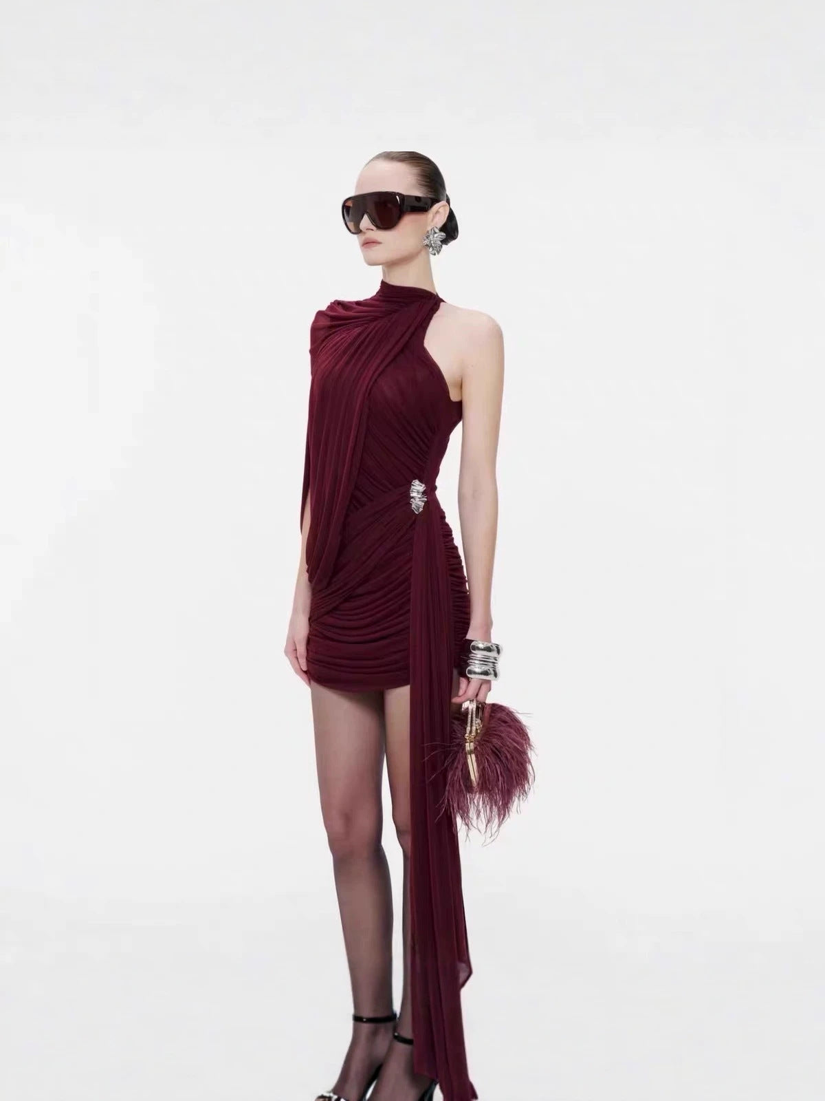 Tulle One-Shoulder Short Homecoming Dress