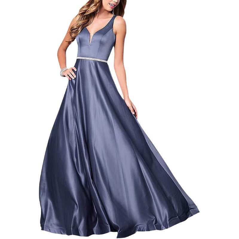 Satin Beaded Bridesmaid Dress