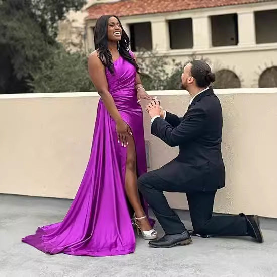 Satin One-Shoulder Bridesmaid Dress