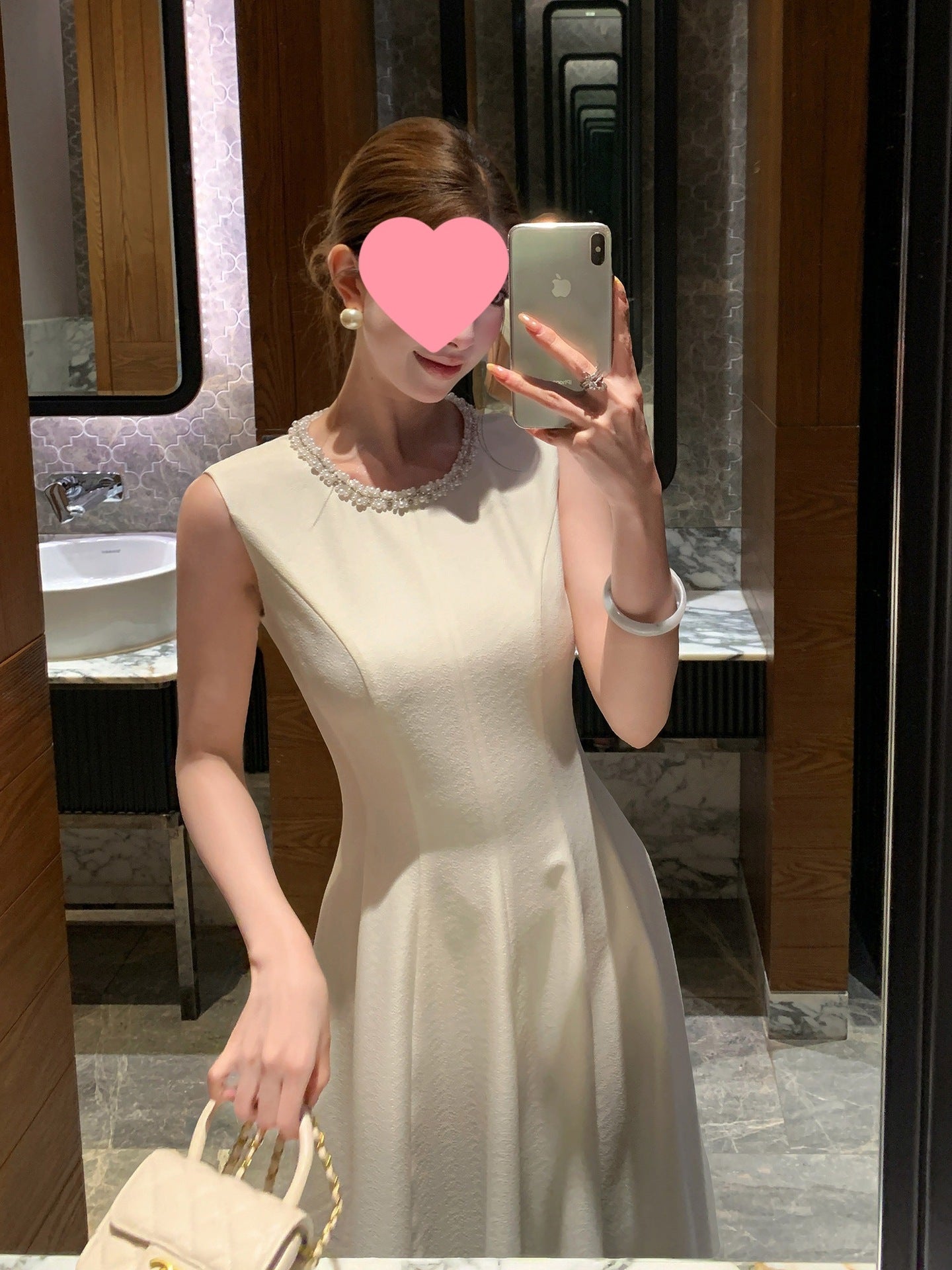 White Sleeveless Ball Gown Long Prom Dress