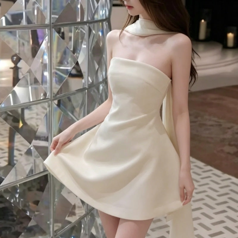 Ivory Strapless A-Line Short Homecoming Dress