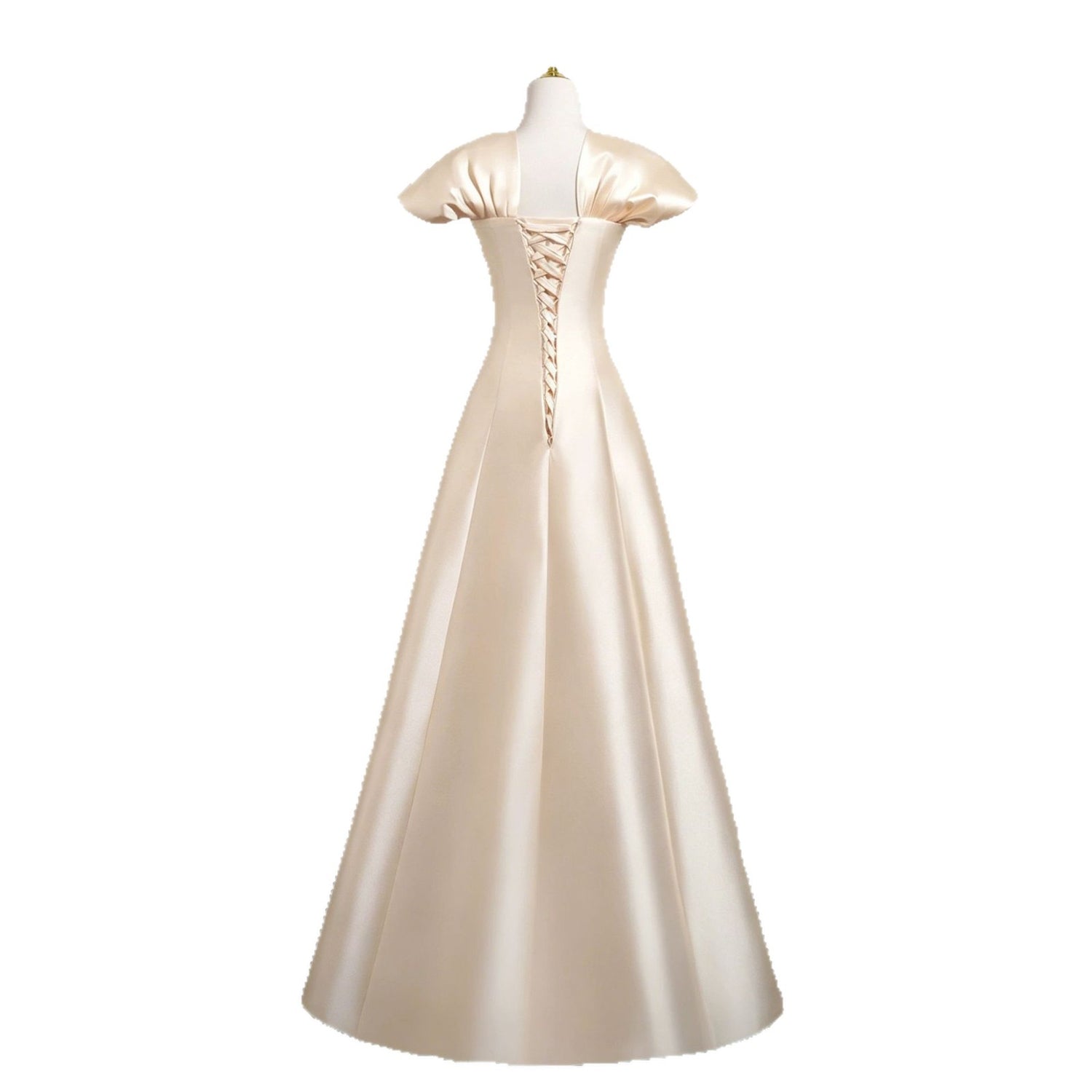 Champagne Satin Plus Size Formal Dress