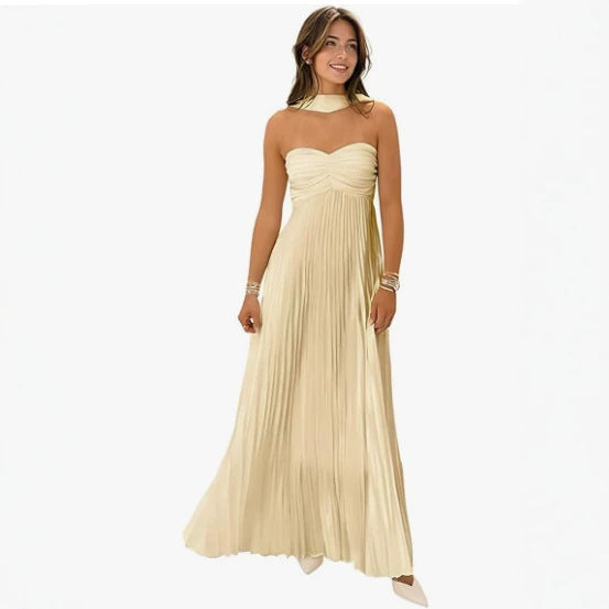 Black Satin Ruched Bridesmaid Dress