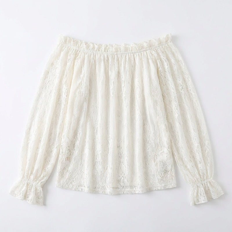White Lace Off-Shoulder Blouse