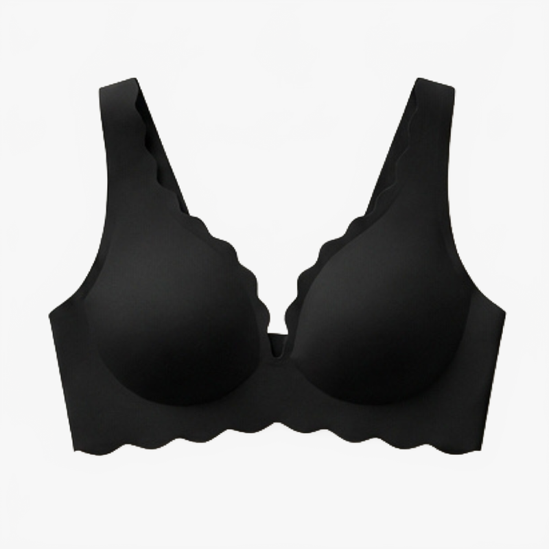 Black V-Neck Bra