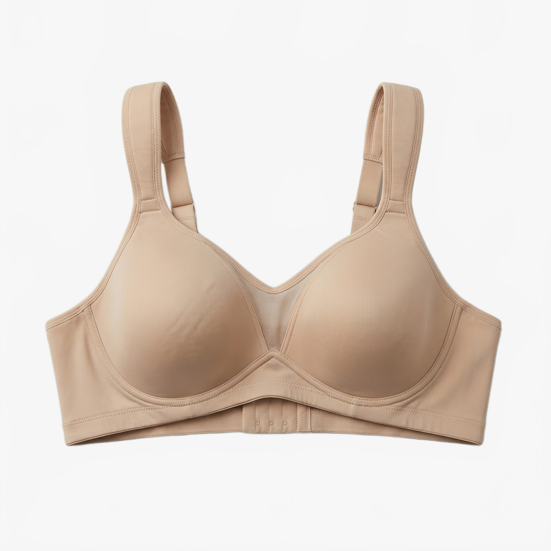 Beige Full-Coverage Minimizer Bra