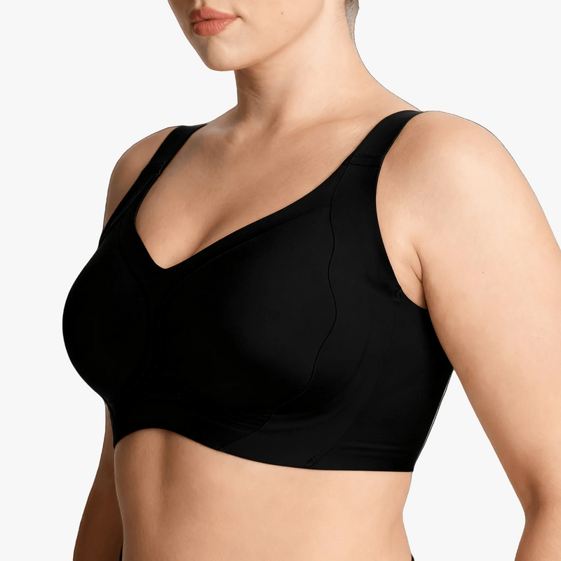 Black Full-Coverage Wireless Support Bra